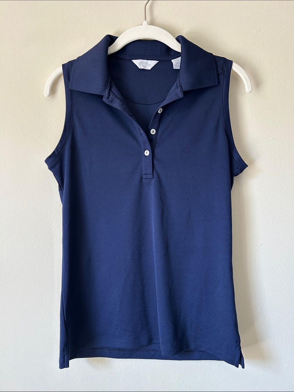 Women's Callaway Sleeveless Navy Golf Polo